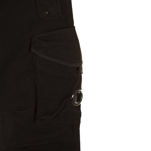 C.P. Company Stretch Sateen Cargo Pant Ergonomic Fit Black 999 13CMPA187A-005529G Degli Uberti